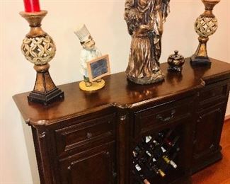 BEAUTIFUL BUFFET WITH WINE RACK