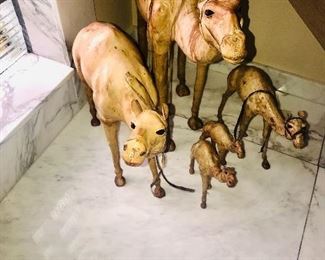 HAND-CRAFTED LEATHER CAMEL FIGURINES