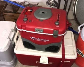 BUDWEISER AND COCA-COLA COOLERS