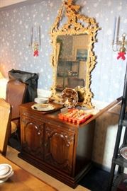 White Furniture Co. Server, Rococo Style Mirror
