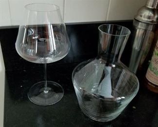 Zanko Denk'Art crystal wine glasses and carafe