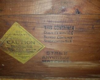 antique match crate