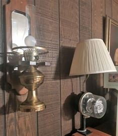 Vintage hurricane lamp, unique Westinghouse electric meter lamp