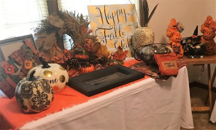 Fall decor, pumpkins, signs, more