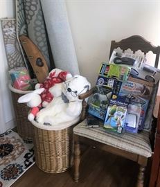 Rugs, stuffed animals, several new-in-box items