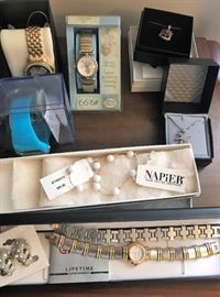 Some of the costume jewelry new in boxes
