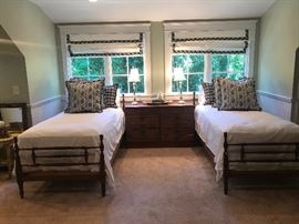 Pair of twin antique beds.