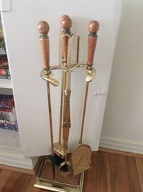 Vintage Brass Fireplace Set