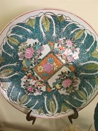 Asian Plate on Brass Stand