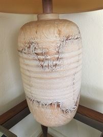 Large Mid Century Clay Lamp