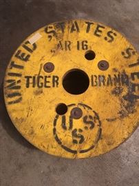 Vintage Wooden Spool from
     Tiger  Brand United States Steel