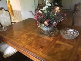 Drexel Burl Walnut 
Mid Century Modern Dining Table