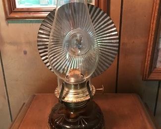 Antique Oil Lamp with reflector