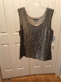 Gold sequined Anne Klein tank size L