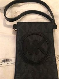 Michael Kors monogrammed belt bag charcoal