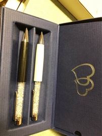 Swarovski crystalline pen and pencil set