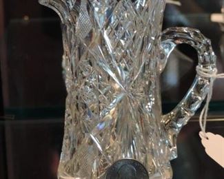 Miniature Libbey pitcher shown with quarter for size