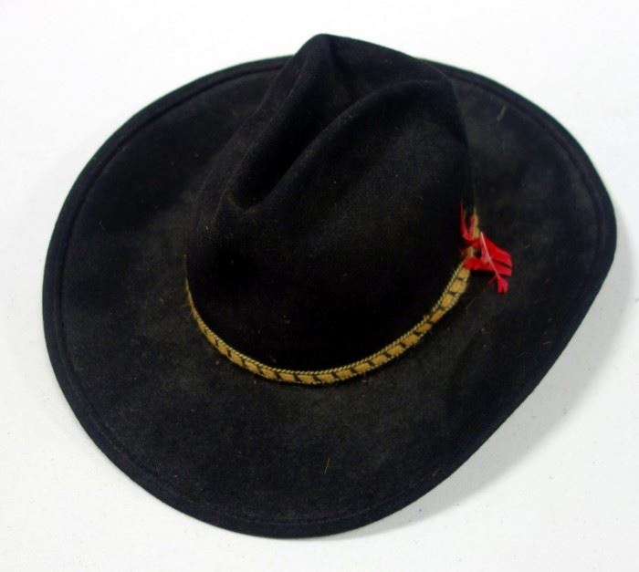 3 Cowboy/Cowgirl Hats, Suede And Wool, One Marked Size 7-1/8