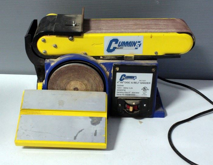 Cummins 4" x 36" Belt Sander With 6" Disc Sander, Model 3227, With Manual, Powers On