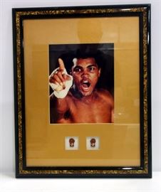 8" x 10" Photograph of Muhammad Ali Framed With Pair of 1" Boxing Gloves And Muhammad Ali: The Unseen Archives Book