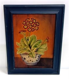 Paintings of Birds in Plants 25.75"W x 21.75"H And Potted Plant 16.5"W x 21"H
