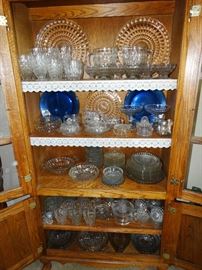 Windsor Diamond Depression Glass, blue depression glass