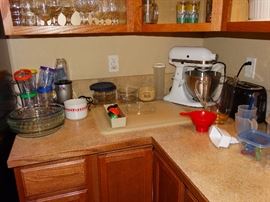 kitchenaid mixer, spice rack