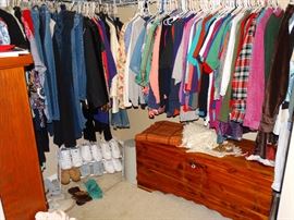 red cedar chest, oak highboy