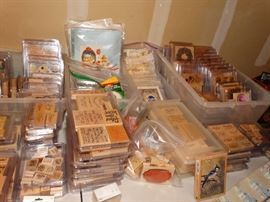 stamp art, woodcraft stamping blocks, ink pads in huge array of colors