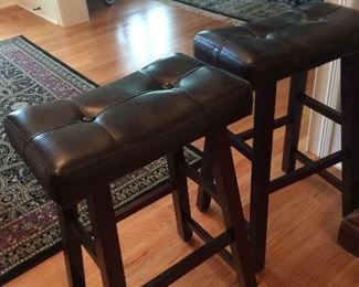 Leather seat bar stools
