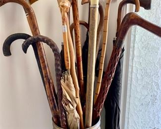 Carved Wood Canes, Umbrella Handles, Walking Sticks