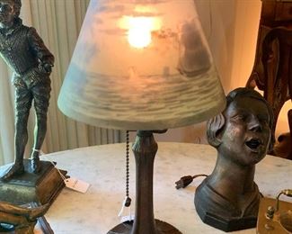 Handel Boudoir Lamp (Marked both on Shade and on Base