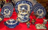 Doulton steer set and other items in flow blue