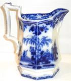 Flow blue pitcher