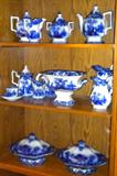 Grouping of flow blue (many pieces in the rare and desirable "Scinde" pattern)
