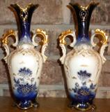Austrian porcelain cabinet vases, pair