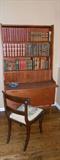 Danish Modern secretary/bookcase; walnut side chair