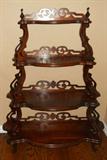 walnut (w/rosewood stain) étagère, ca. 1880-90