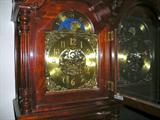 detail of chapter dial and moon phase dial (Ridgeway mahogany tall-case clock)