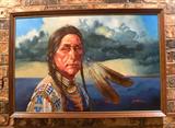large oil painting by Oklahoma Seminole artist Gary Montgomery