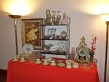 Service for eight in Lenox china dinnerware ("Eternal" pattern); Haviland platter; assorted pieces of Wedgwood jasperware; ornate Italian bracket clock; assorted pieces of decorative lead crystal; much more