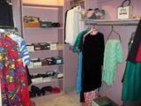 good selection of high quality, professional ladies' clothing (size 18); shoes galore; accessories of all types