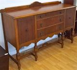 Jacobean Revival-style, walnut veneer sideboard ca. 1925-35