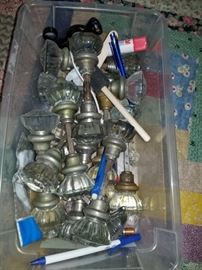 Antique glass door knobs