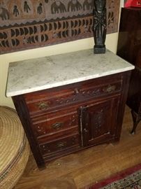 Marble top Eastlake wash stand