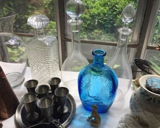 Glassware and silverplate.