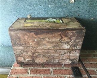 Box of wooden blocks.