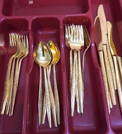 Golden Bouquet  JH Carlyle Vintage Gold Electroplated flatware.