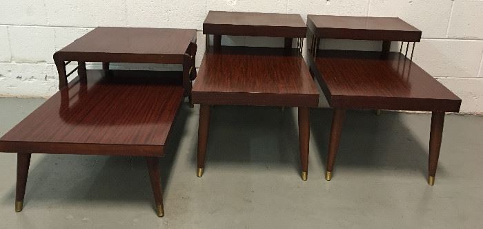 Set of 3  Formica mid century end tables