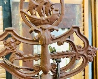 Antique floor lamp with Nautical motif ship